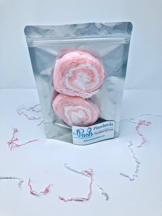 Strawberries and Cream Cotton Candy Pinwheels Posh Fairy Floss